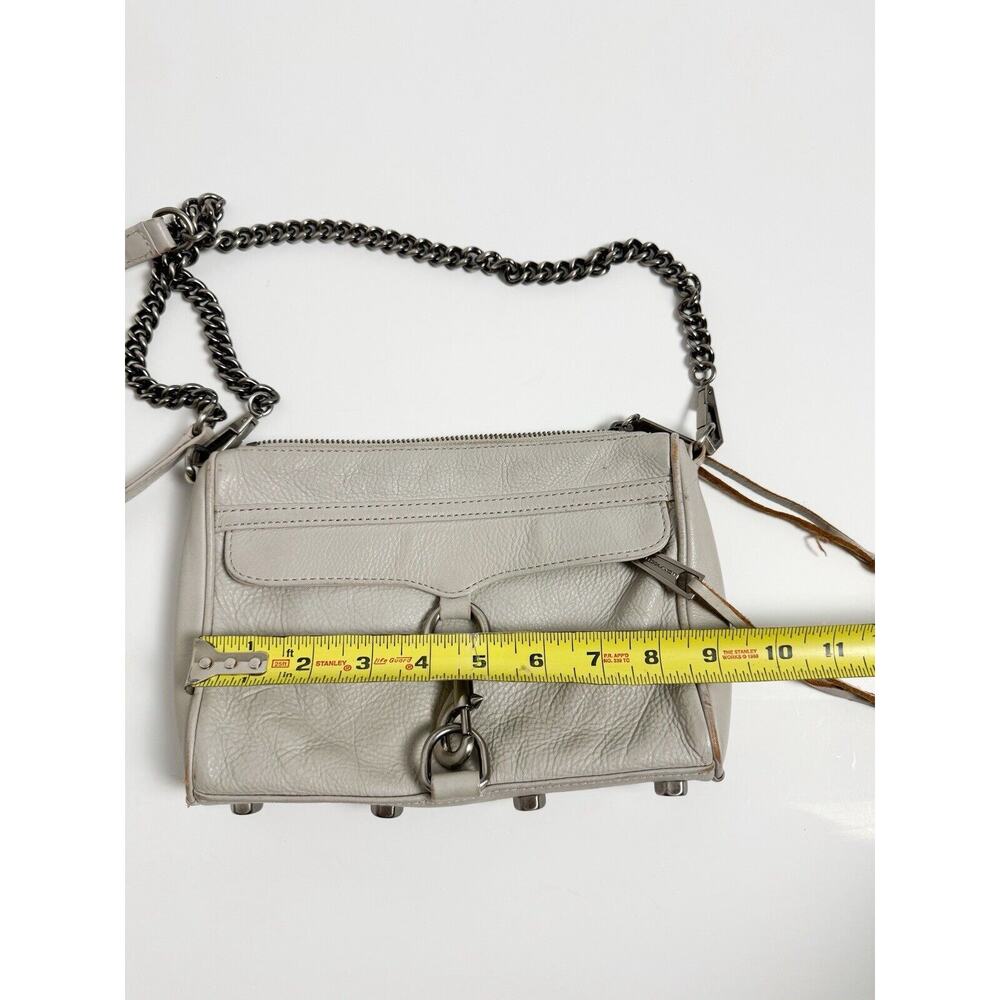 Rebecca Minkoff Crossbody Bag Purse Light Gray Stone Silver Hardware - Picture 3 of 13